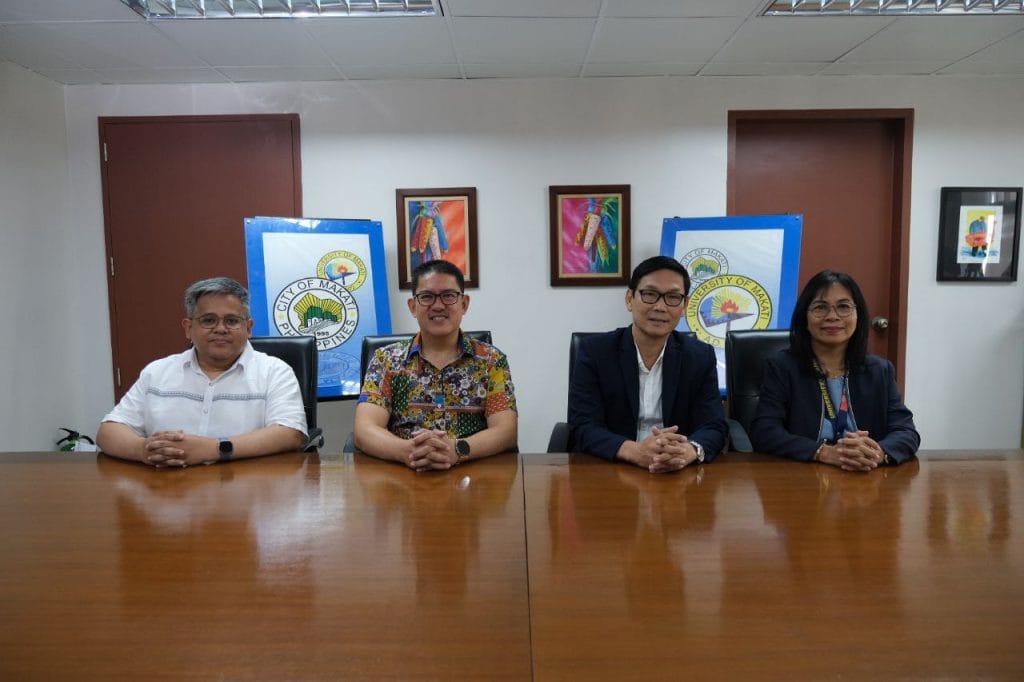 Main proponents of UMak's RISE program formally kick off their renewed tripartite approach to startup ecosystem building. (Left to Right) Ronin Founder Aya Laraya; University President Prof. Elyxzur C. Ramos, PhD, CESE; College Secretary Assoc. Prof. Cesar Geronimo, PhD; and Entrepreneurship Management Program Head Ms. Adelaida Pangantihon, MBA